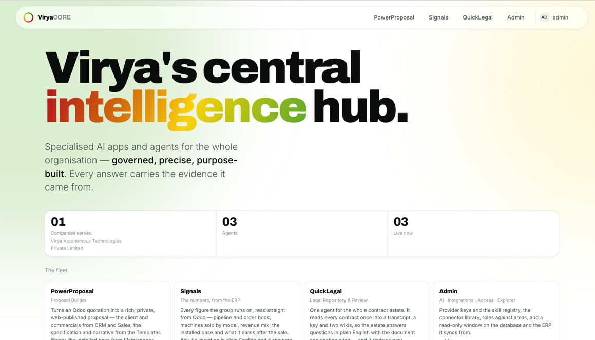 The AI Core screen